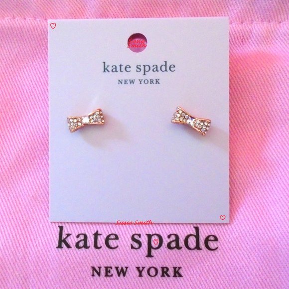 ♠️ Kate Spade ♠️️ " Ready Set Bow" Pave Bangle & Studs - Picture 5 of 13